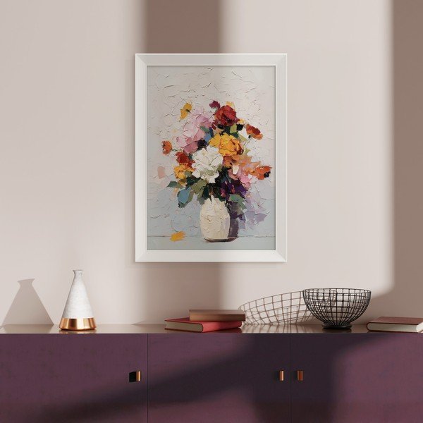 Tiskana slika s okvirom 56x75 cm White Vase – Styler-image-1