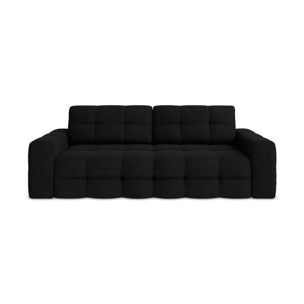 Crna sklopiva sofa od bouclé tkanine 255 cm Milu – Makamii