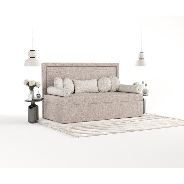 Svjetlo smeđi tapecirani krevet 90x200 cm Scala – Maison de Rêve-image-2