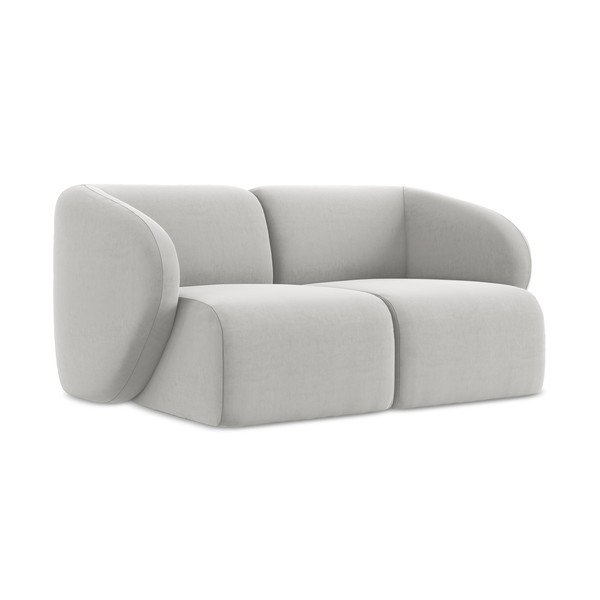 Svijetlo siva baršunasti sofa 174 cm Lani – Makamii-image-1