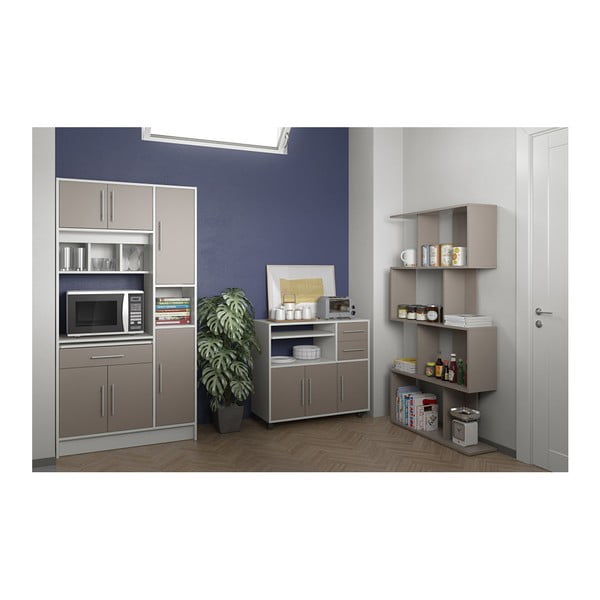 Sivi prostor za pohranu mobilne kuhinje s policama TemaHome Marius-image-2