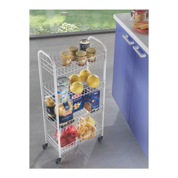 Bijela metalna mobilna polica 41x84 cm Pisa – Metaltex-image-1