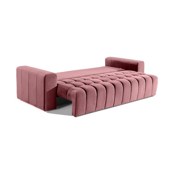 Ružičasta baršunasti sklopiva/s prostorom za odlaganje sofa 247 cm Lazaro – ELTAP-image-2