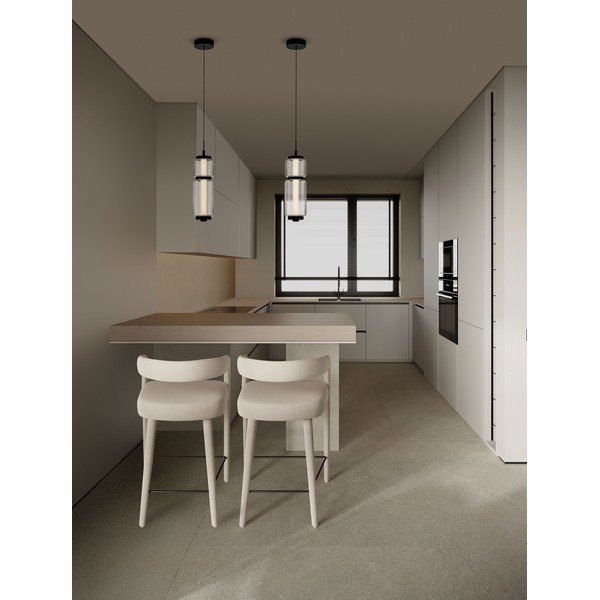 Mat crna staklena LED viseća svjetiljka ø 12 cm Liesa – Nova Luce-image-2