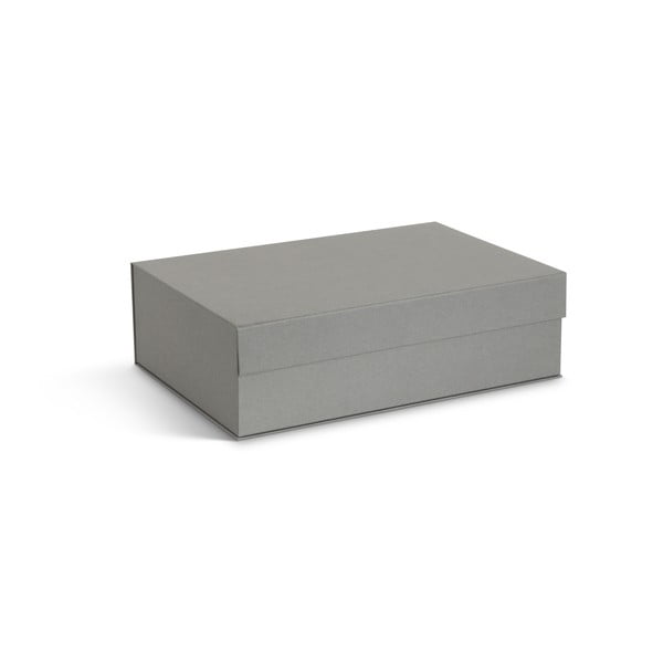 Sive kartonske kutije za pohranu u setu  3 kom s poklopcem 42,5x29,5x13 cm Kian Paper Laminate – Bigso-image-3