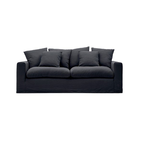 Antracitno siva lanena sofa 240 cm Nora – Kave Home