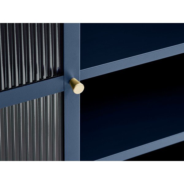 Plava metalna vitrina Unique Furniture Bronco, visina 140 cm-image-1