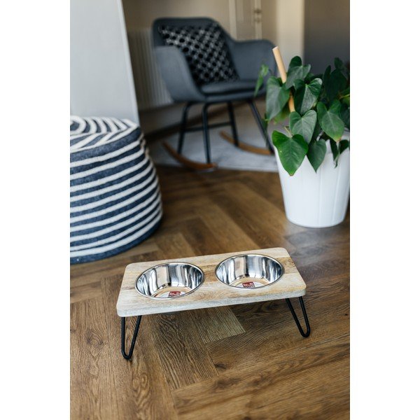 Drveni set posuda s postoljem za pse Dog Fantasy – Plaček Pet Products-image-2