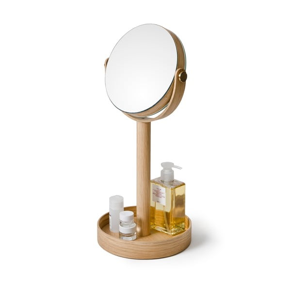 Kozmetičko povećavajuće ogledalo s okvirom od masivnog drveta (5x) ø 19,5 cm Magnify – Wireworks-image-2