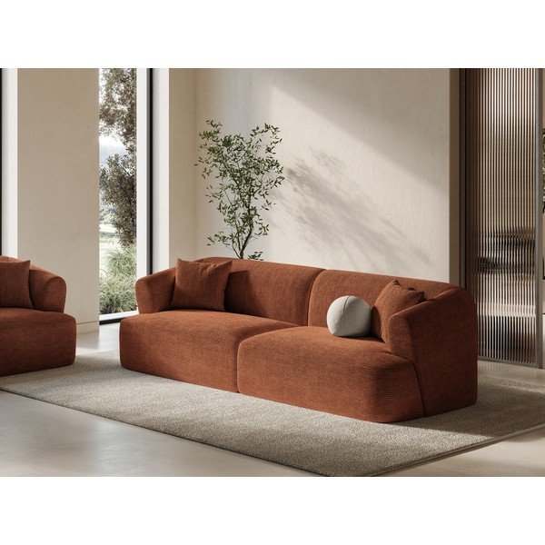 Sofa od samta boja terakote 255 cm Campi – Cosmopolitan Design-image-1