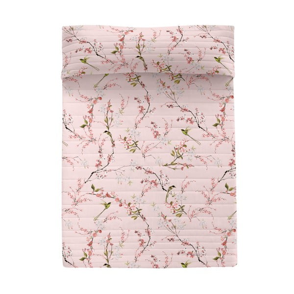 Ružičasti pamučni prošiveni prekrivač 180x260 cm Chinoiserie – Happy Friday