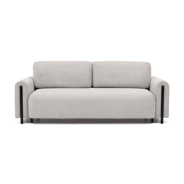 Bež sklopiva/s prostorom za odlaganje sofa od samta 244 cm Arcadova – ELTAP