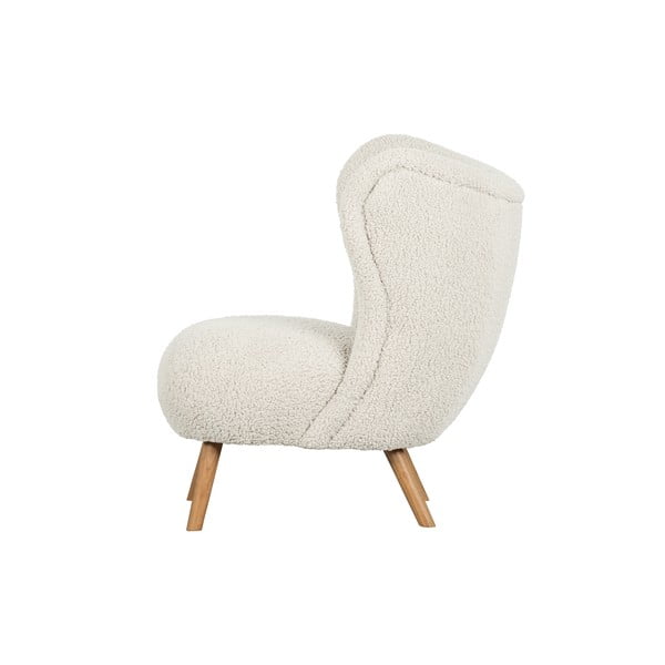Krem fotelja od bouclé tkanine Celine – WOOOD-image-2