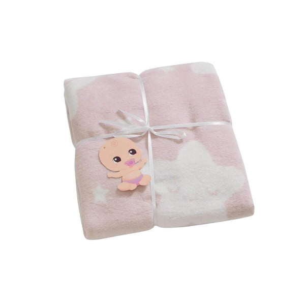 Roza dječja deka 120x100 cm Star - Minimalist Cushion Covers