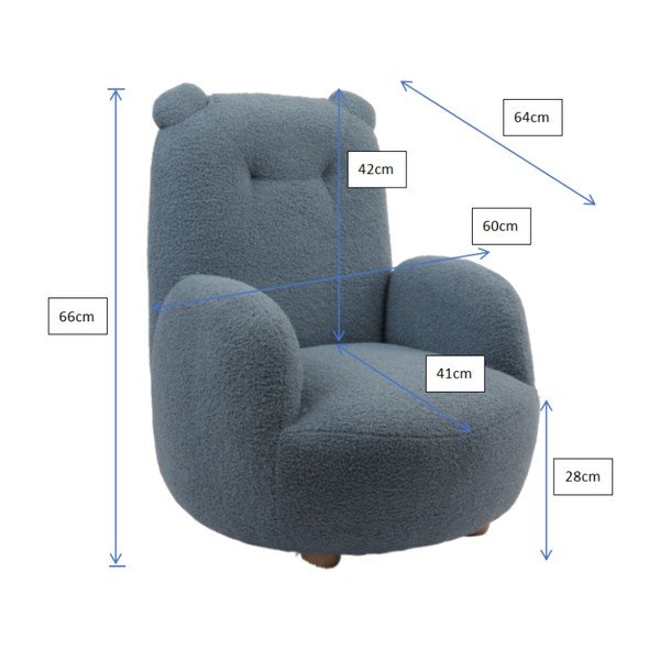 Bež dječja fotelja od bouclé tkanine Rocky – Vipack-image-3