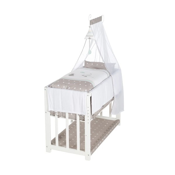 Bijela kolijevka s prostorom za pohranu/s baldihanom 90x45 cm Indibär – Roba-image-2