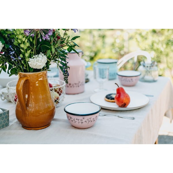 Ružičasta emajlirana zdjelica Orion Meadow, ø 12 cm-image-1