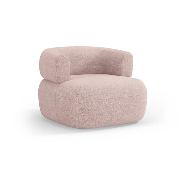 Svijetlo ružičasta fotelja od bouclé tkanine Jenny – Micadoni Home