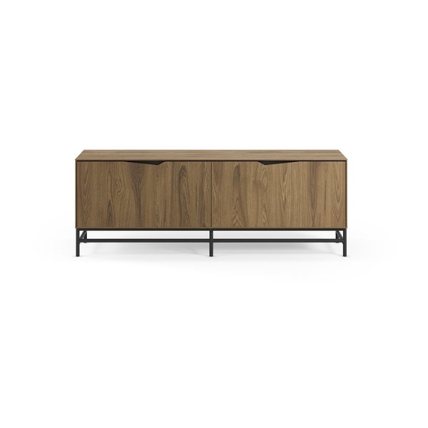 Crna/u prirodnoj boji TV komoda u dekoru hrasta 150x61x35 cm Aiden – Marckeric