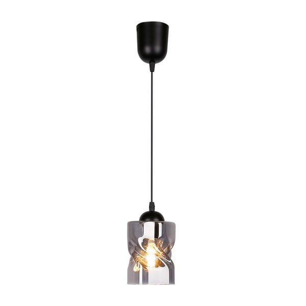 Crno viseće svjetlo sa staklenim sjenilom ø 10 cm Felis - Candellux Lighting-image-2