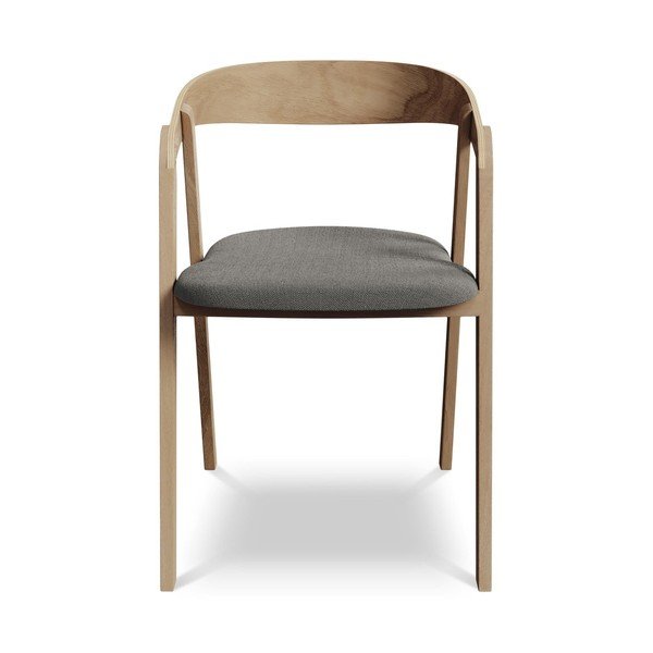 Siva blagovaonska stolica od masivnog drveta Erika – Makamii-image-1