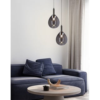 Siva LED viseća svjetiljka sa staklenim sjenilom Lukka – Candellux Lighting
