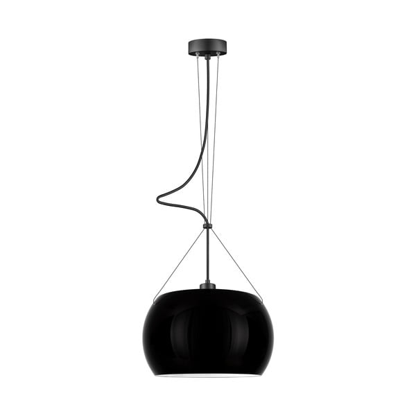 Crna viseća svjetiljka Sotto Luce Momo Elementary Glossy S, ⌀ 33 cm