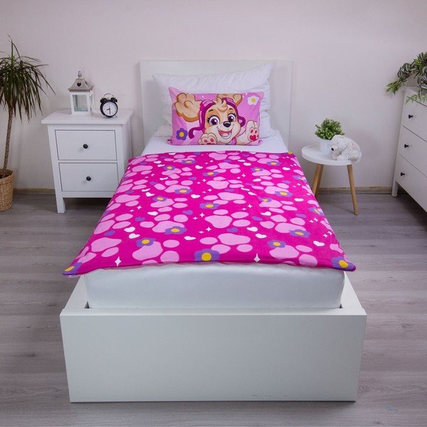 Ružičasta pamučna dječja posteljina za dječji krevetić 100x135 cm Paw Patrol "Pawsome friendships grow" – Jerry Fabrics-image-2