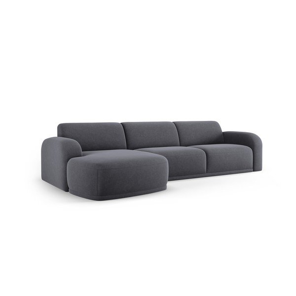 Siva baršunasti kutna garnitura Erin – Micadoni Home-image-3