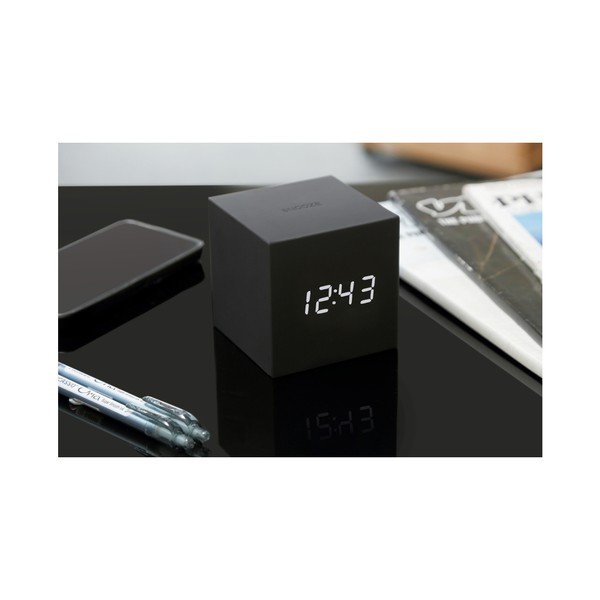 Crna LED budilica Gingko Gravitry Cube-image-3