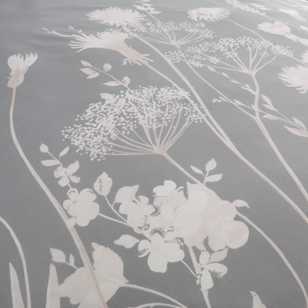 Siva posteljina za bračni krevet 200x200 cm Meadowsweet Floral – Catherine Lansfield-image-4