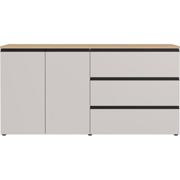 Sivo-bež/u svijetloj prirodnoj boji komoda 180x91x41 cm Cormano – Germania-image-4