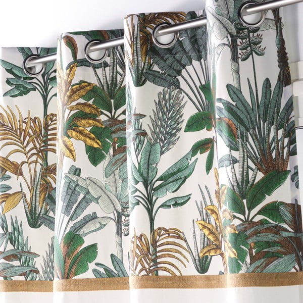 Zelena/krem zavjesa 140x240 cm Balinesia – douceur d'intérieur-image-1