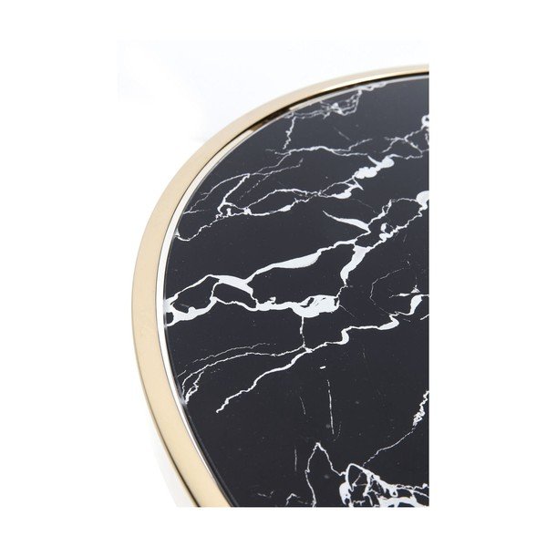 Crni sklopivi stol s bazom u zlatnim bojama Kare dizajn San Remo Base, Ø 46 cm-image-2