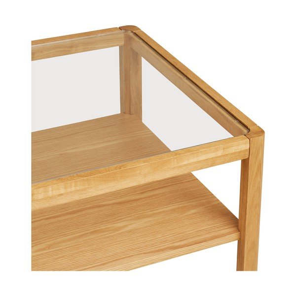 Stolić za kavu sa staklenom pločom stola u prirodnoj boji 60x110 cm Lourmarin – House Nordic-image-3