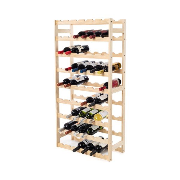 Držač za boce vina od masivnog bora u prirodnoj boji broj boca 54 kom 60x121x27 cm Luana – Compactor-image-2