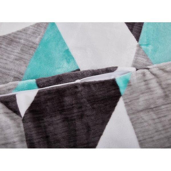 Siva/tirkizna posteljina za krevet za jednu osobu od mikropliša 140x200 cm Abstract  – My House-image-2