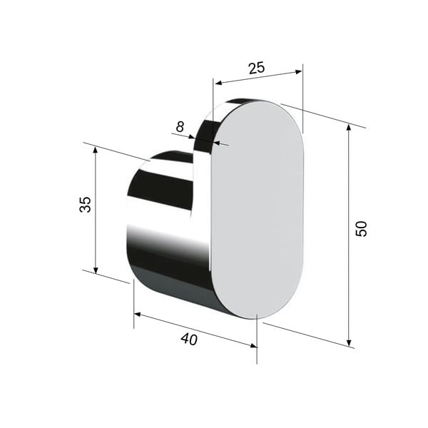 Mat crna mjedena zidna kuka Flori – Sapho-image-1