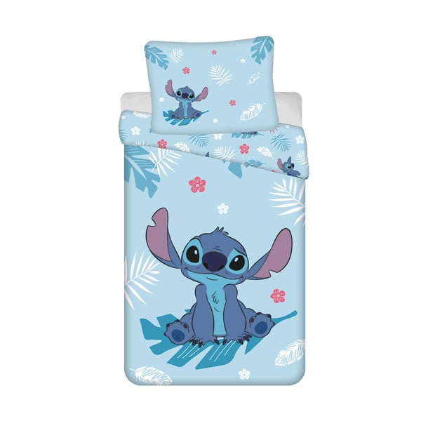 Plava pamučna dječja posteljina za krevet za jednu osobu 140x200 cm Lilo and Stitch "Blue"  – Jerry Fabrics