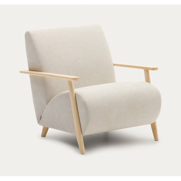 Bež/krem fotelja od šenila Meghan – Kave Home