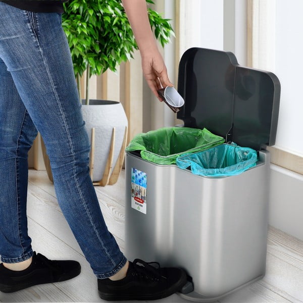 Siva kanta za smeće s pedalom Curver Duo, 21 l-image-1