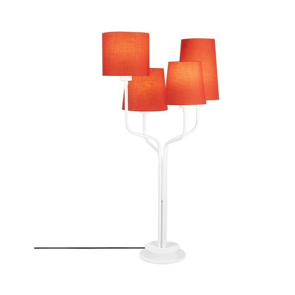 Bijela metalna stolna lampa s crvenim sjenilima Opviq svjetla Aposto-image-4