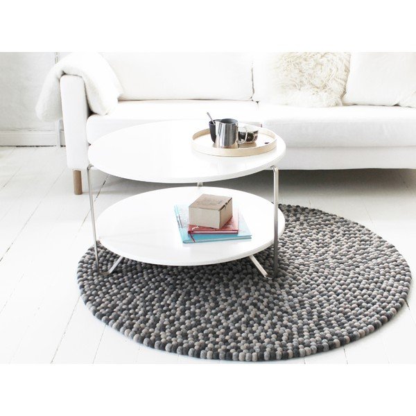 Tamnosivi vuneni tepih Wooldot Ball Rugs, ⌀ 200 cm-image-2