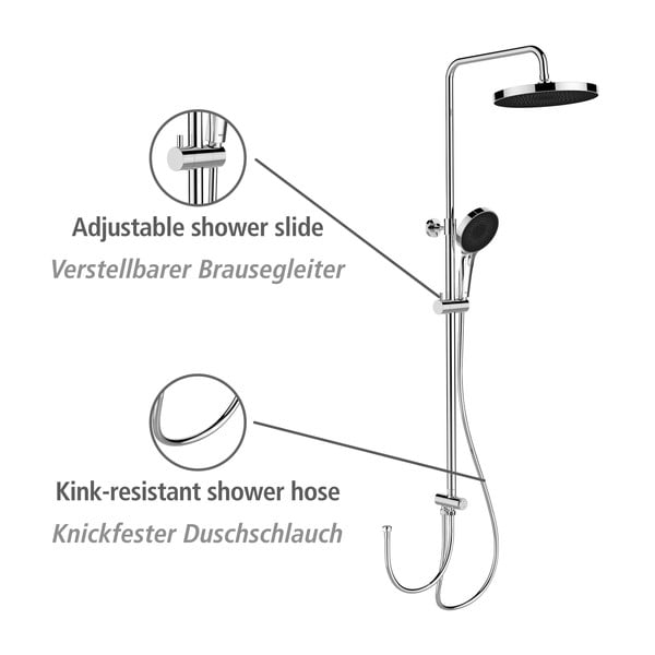 Tuš set od nehrđajućeg čelika u sjajnoj srebrnoj boji 120 cm Soft Water - Wenko-image-2