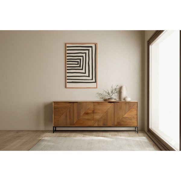 Komoda od masivnog manga u prirodnoj boji 210x80x40 cm Nereida – MOME-image-1
