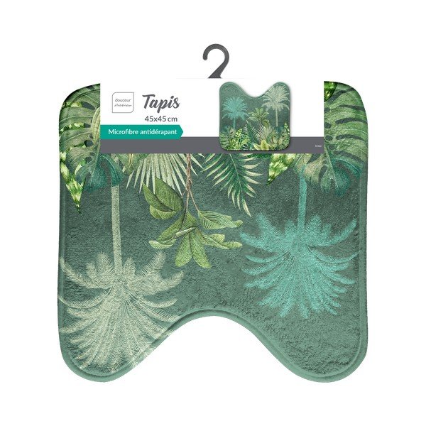 Zelena tekstilna kupaonska prostirka za WC 45x45 cm Vagabonde – douceur d'intérieur-image-2
