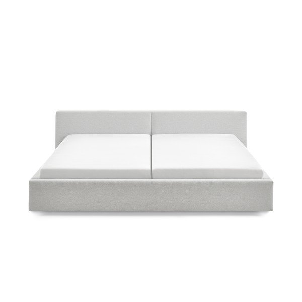 Sivi tapecirani bračni krevet s prostorom za odlaganje s podnicom 200x240 cm Cube – Meise Möbel-image-4