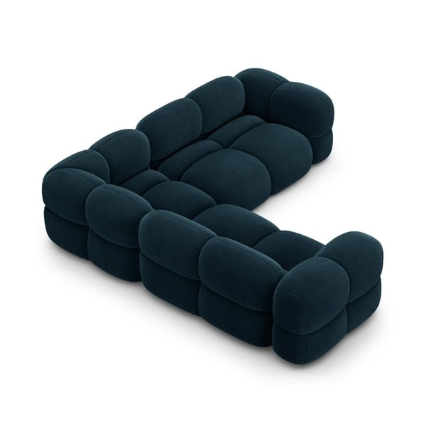 Tamno plava baršunasti kutna garnitura Loretto – Cosmopolitan Design-image-4