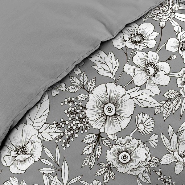 Bijela/siva pamučna posteljina za bračni krevet/za produženi krevet 240x220 cm Milady – douceur d'intérieur-image-3