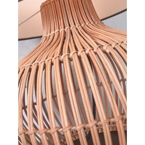 Bijela/u prirodnoj boji stolna lampa s tekstilnim sjenilom (visina 60 cm) Kalahari – Good&Mojo-image-4